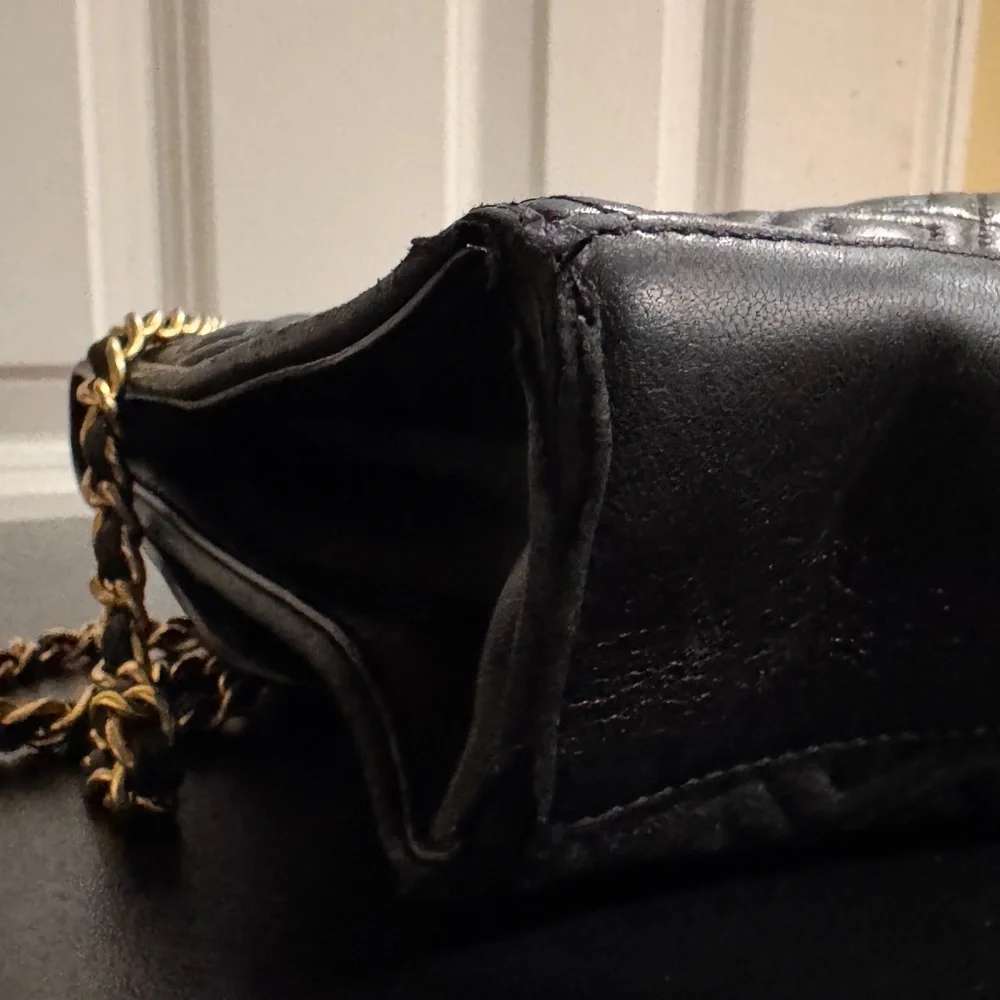 Tory Burch Black Leather Fleming convertible Bag crossbody/ shoulder bag